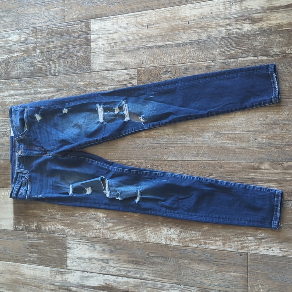 BRIDGE By GLY Mid Rise Skinny stretch distressed jeans style #BG5100L sz 28 euc